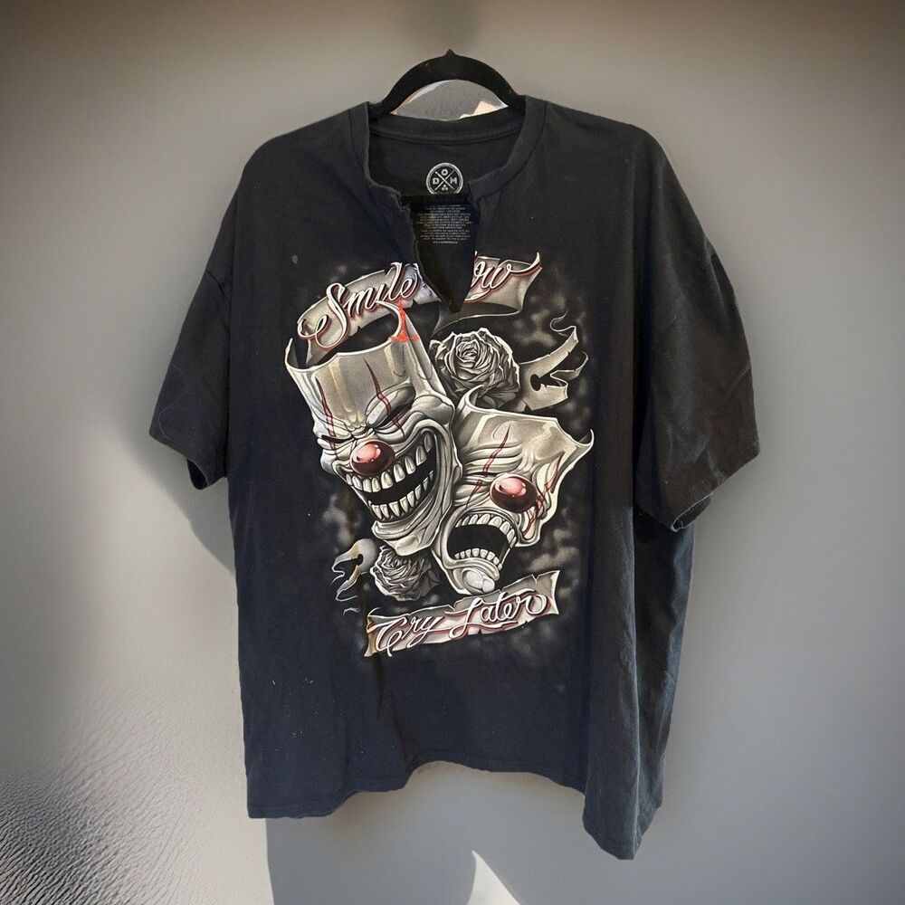 BIG & TALL “BIG DADDY EXCLUSIVE DESIGN” Black Graphic TShirt 2XL Distressed WTF
